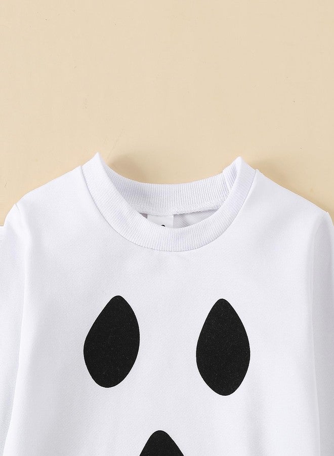 wybzd Toddler Baby Boy Girl Halloween Outfit Ghost Face Crewneck Sweatshirt Oversized Pullover Ghosts Costume Clothes (ghost face, 18-24 Months) - Image 2